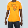 T-Shirt Avec Carte D’Afrique - Design Brodé - 100% Coton - Jaune - Unisex
