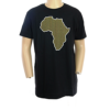Tee-Shirt Noir Avec Carte D’Afrique - Brodé 100% Coton
